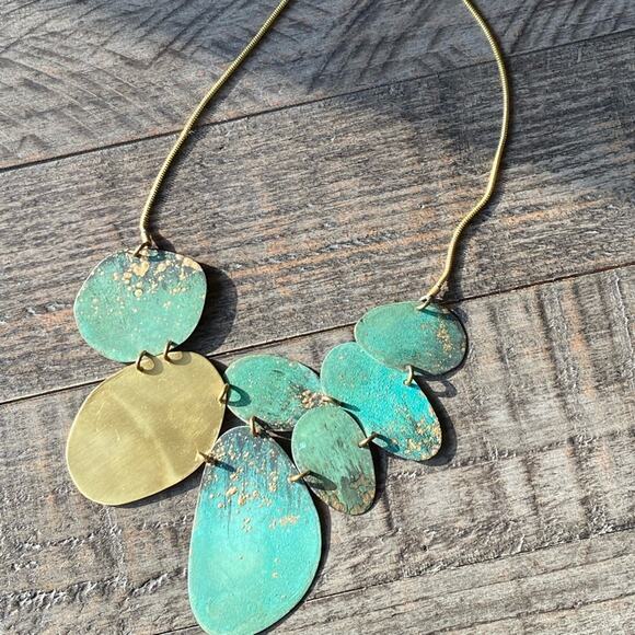 NEW Anthropologie x Sibilia Beach Stones Bib Necklace - Picture 2 of 13